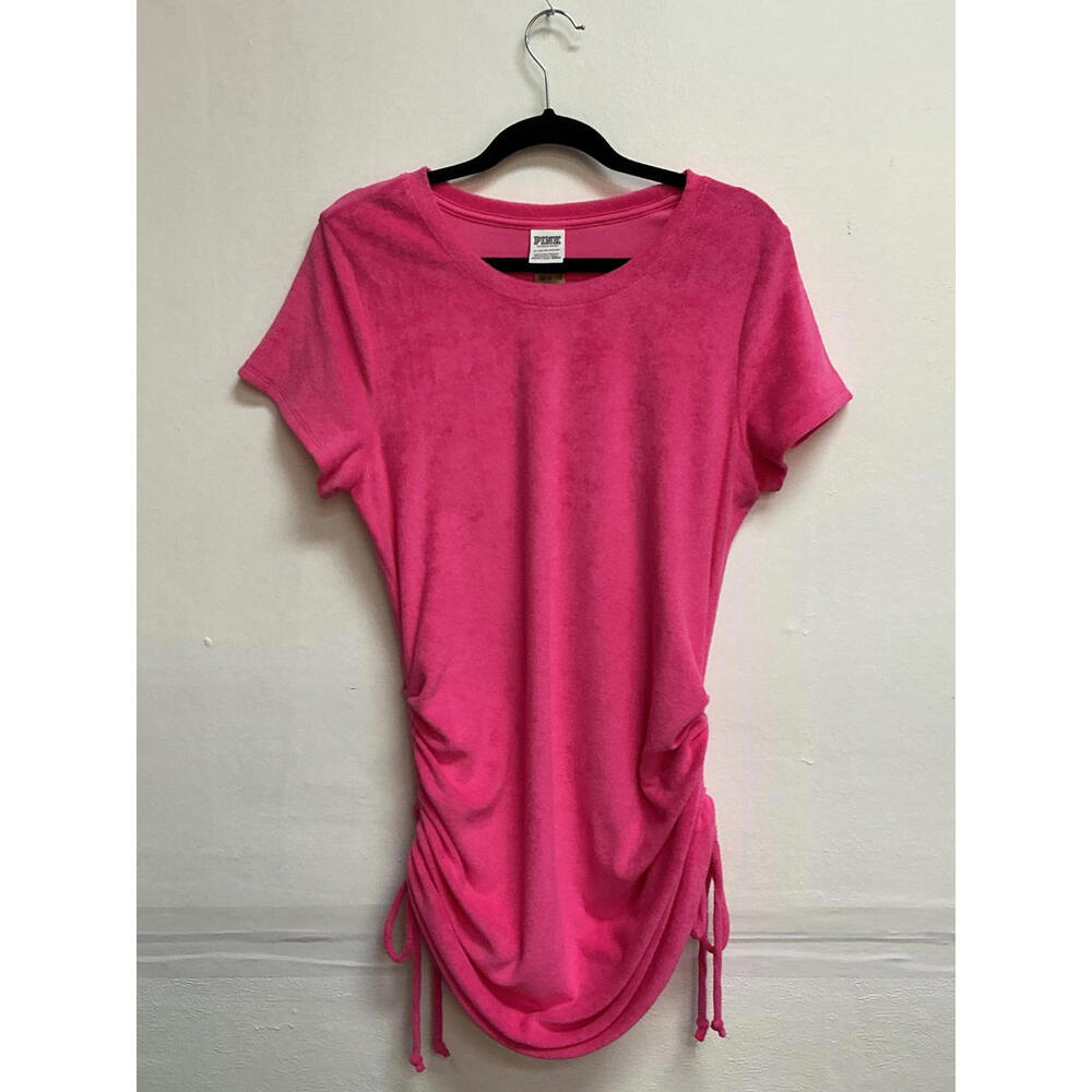 Pink Ruched Side Casual Blouse XL Fast Free Shipping